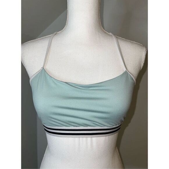 Womens Adidas Bralette Mint Green Workout Top MEDIUM - Picture 1 of 6